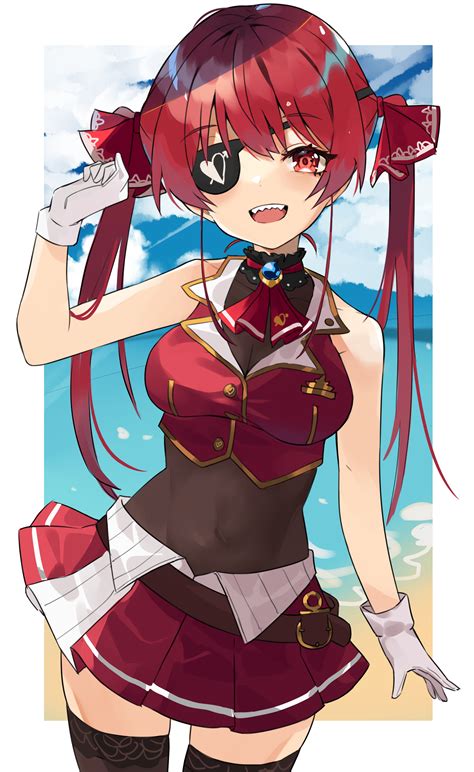 Houshou Marine (宝鐘マリン) born July 30 th, is a pirate cosplayer and a Vtuber for the Hololive 3rd Generation. Marine is a beautiful and elegant young lady who is definitely 17 years old despite her knowledge of early 2000 anime and internet memes. She is often referred to as "Senchou" (船長 - Ship Captain) by her viewers and peers.